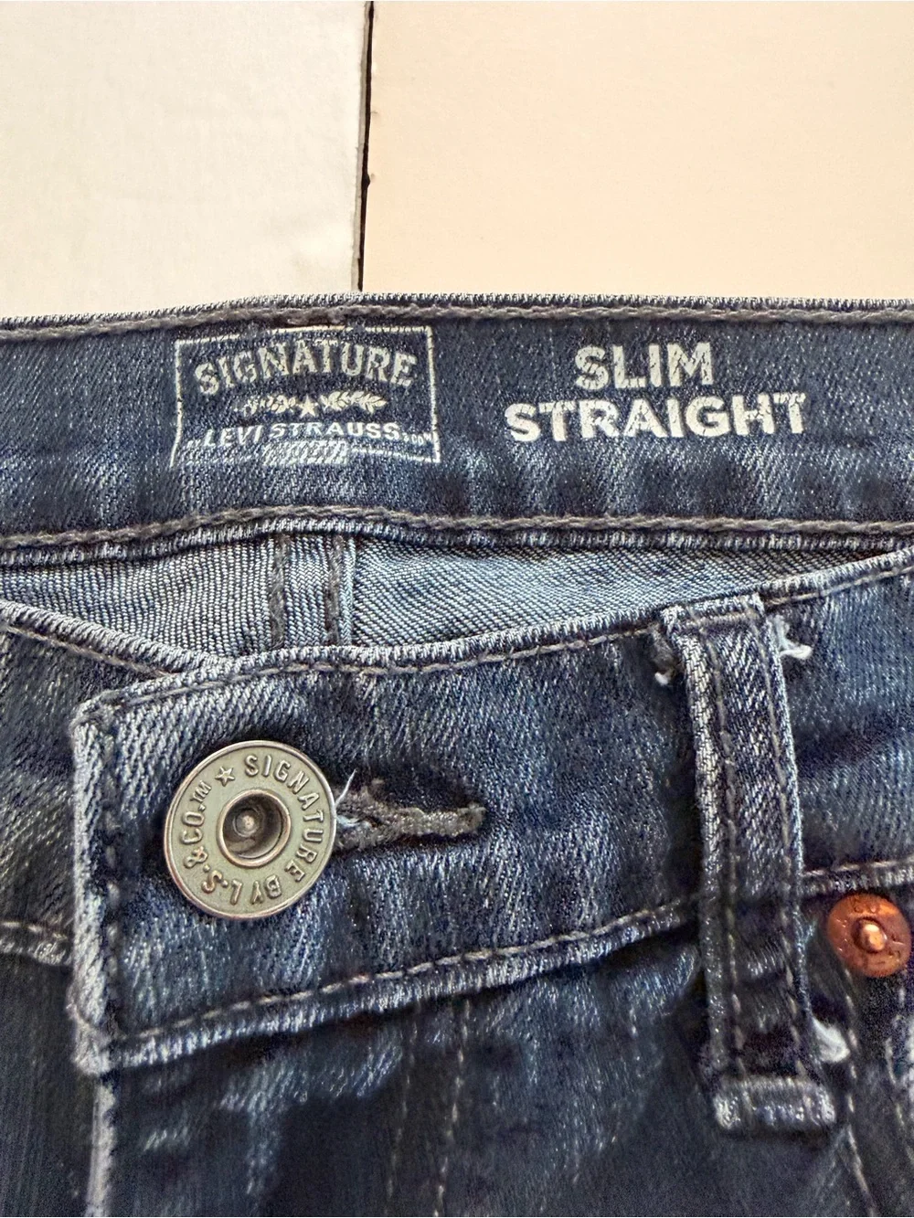 Levi Strauss Slim Straight Jeans Men’s 33x30 Dark Wash Denim